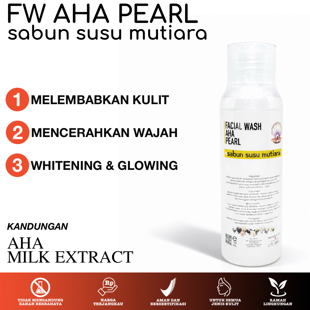 FACIAL WASH AHA PEARL 60 ML & 100ML  (SABUN AHA SUSU MUTIARA)