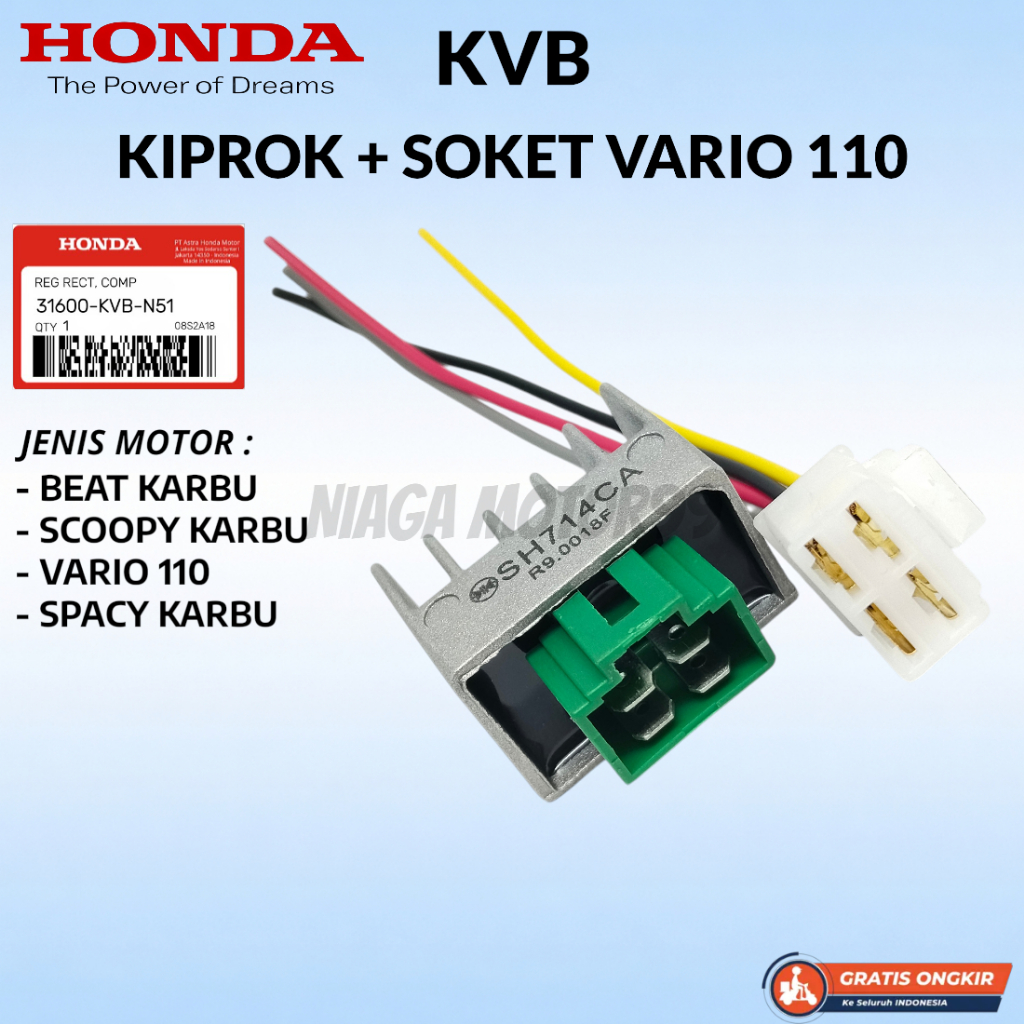 Kiprok + Soket Vario 110 / Beat Karbu / Scoopy Karbu / Spacy Karbu KVB