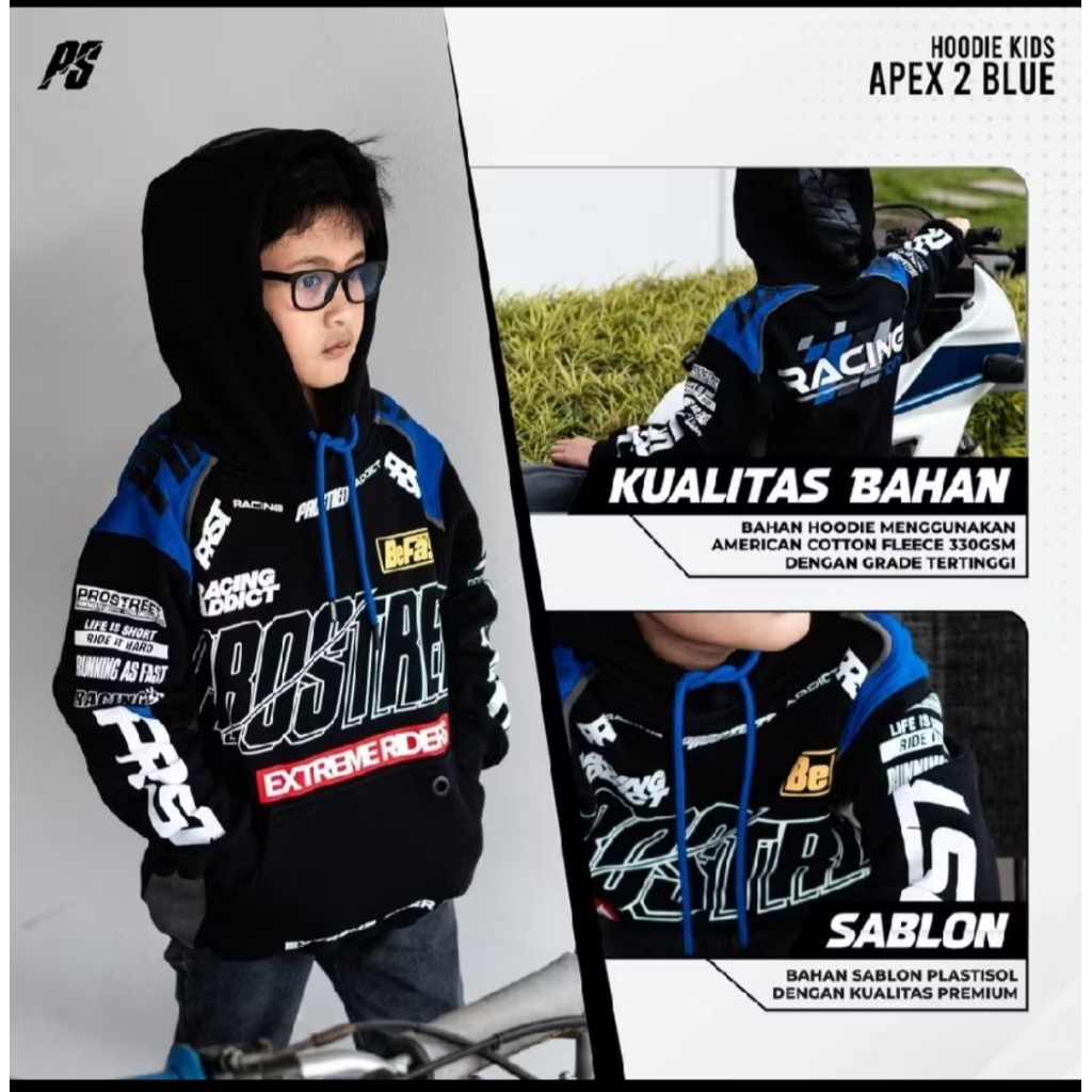 promo//Hoodie prostreet anak terbaru jaket anak prostreet laki-laki sweater motoran Hoodie touring