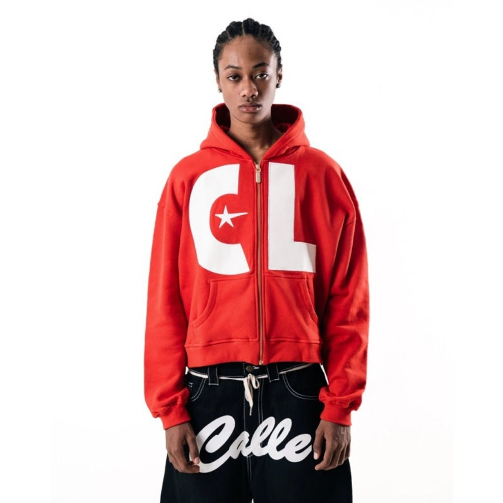 Hoodie Zipper Boxy CALLE Full Zip Black Hoodie // Full Zip Pink Hoodie // Full Zip Merah Hoodie - CD