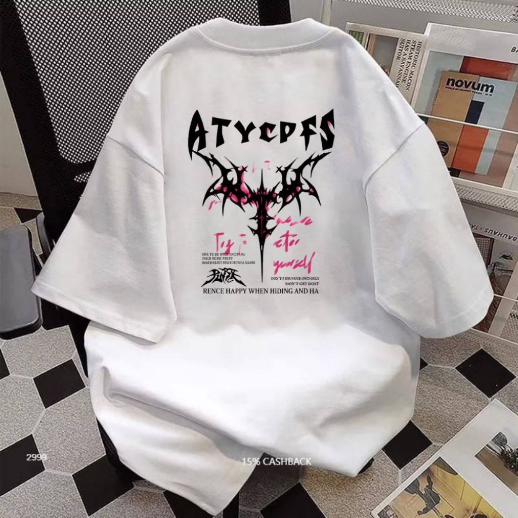 Kaos Oversize Atypcs Gothic Pink – T-Shirt Streetwear Pria Wanita Unisex Premium
