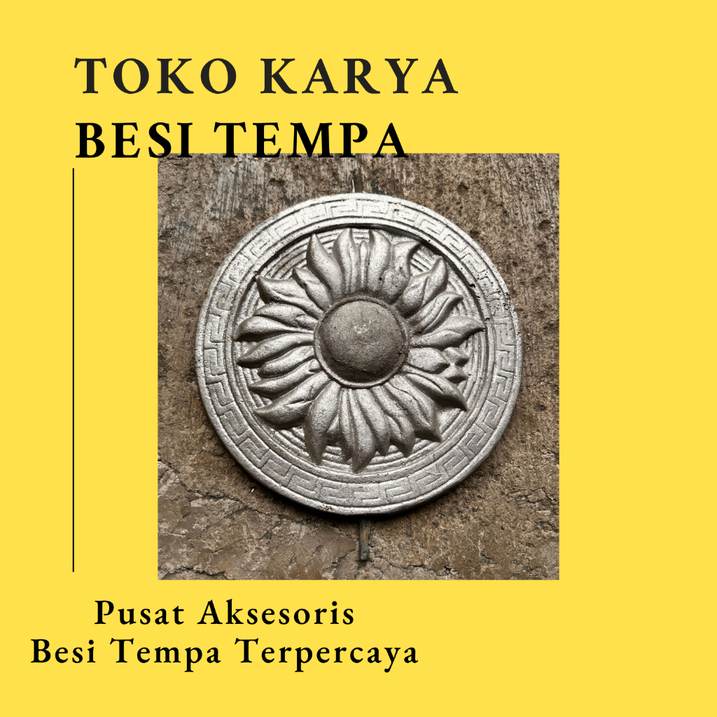 Ornamen Pagar Besi Piring 11/24 cm - 1 Sisi / Aksesoris Pagar Besi dan Tralis / Aksesoris Besi Tempa
