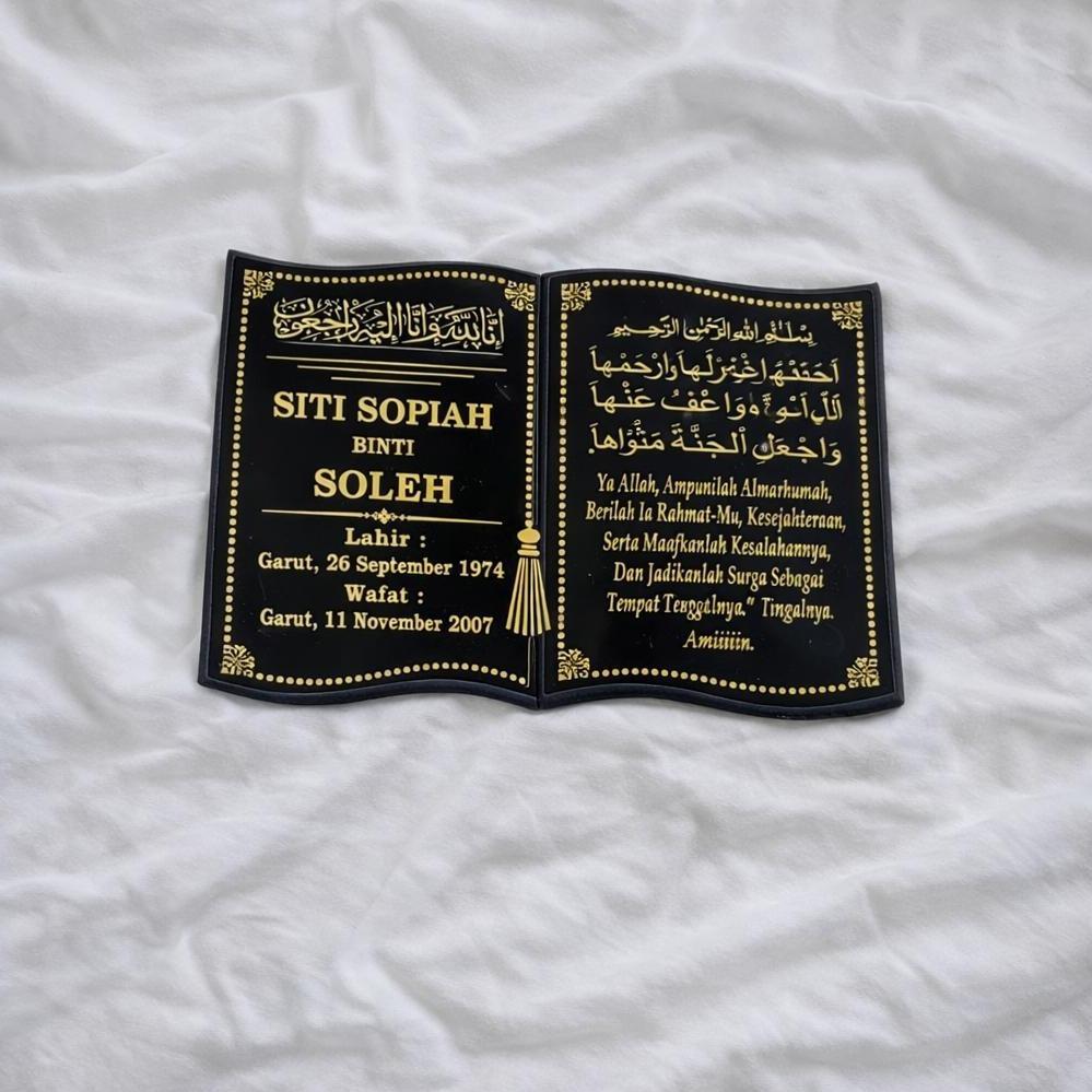 Cahaya Nisan - Batu Nisan Buku Tanpa dudukan 40x30 Granit Tanpa Dudukan