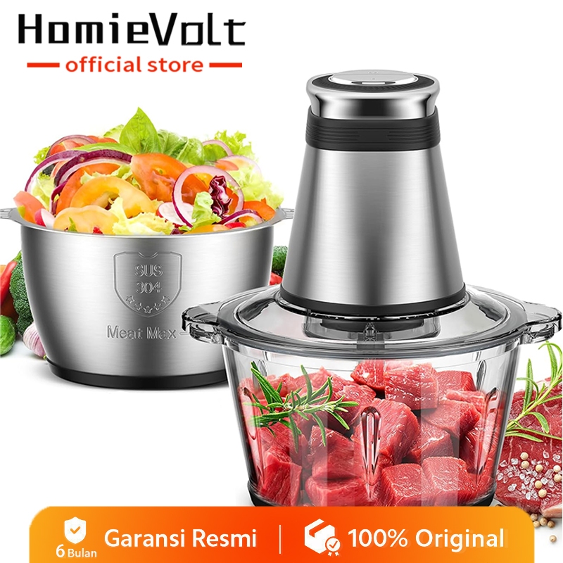 Homievolt chopper daging dan bumbu penggiling daging blender 2L blender mpasi bayi peralatan dapur