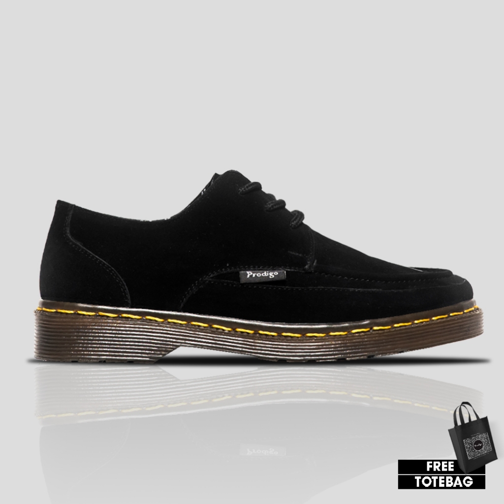 Prodigo * Sepatu Pria Mahakam Suede Black | Sepatu Pantofel Pria | Sepatu Low Boots | Sepatu Formal 