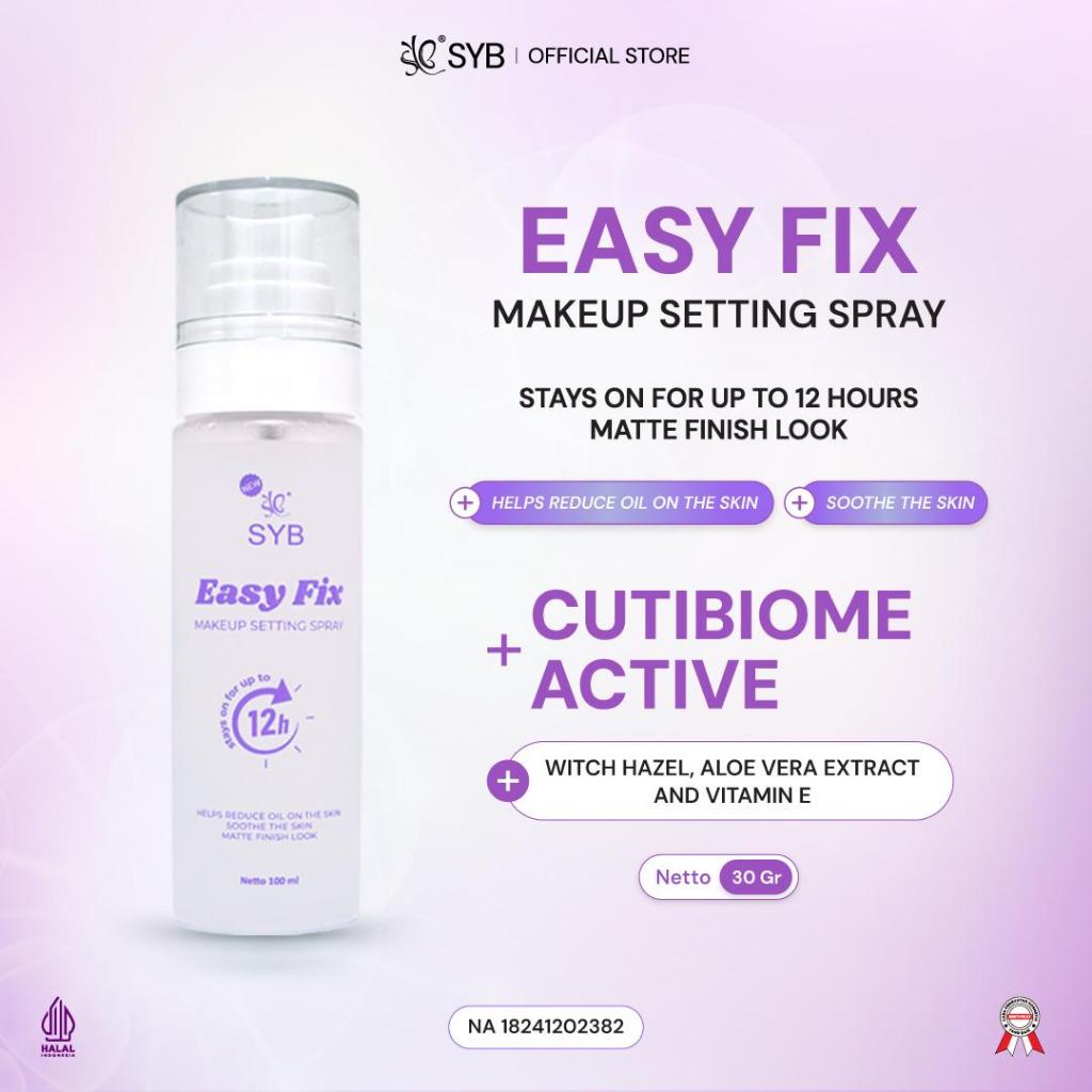NEW SYB Easy Fix Setting Spray 100ml — Dengan Aloe Vera & Vitamin E, Ringan & Tahan Air