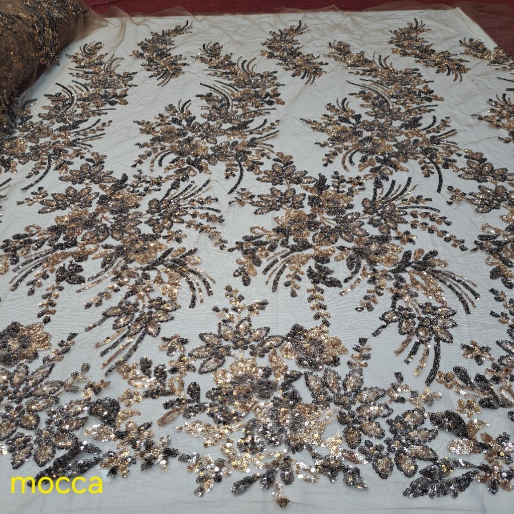 Bahan kain tulle payet korea mewah terbaru/ brokat kebaya akad