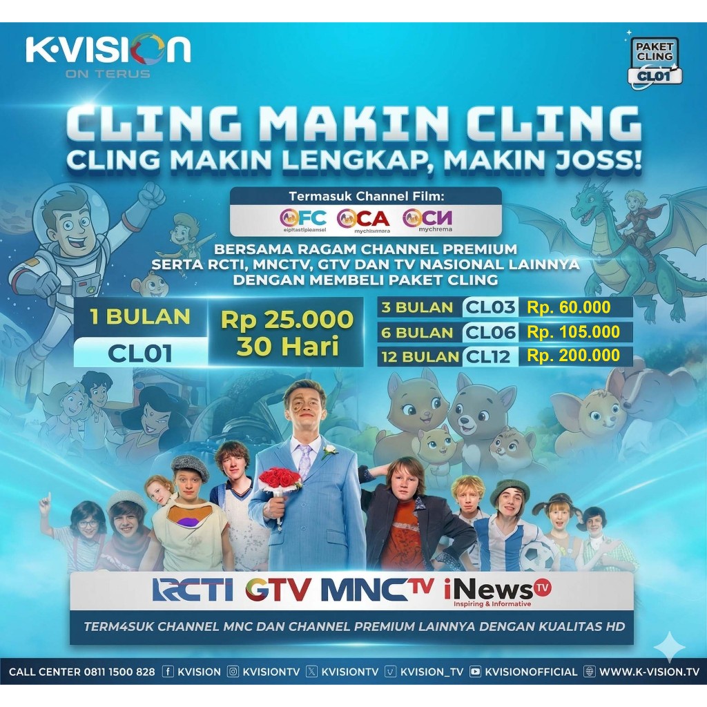 PAKET CLING K-VISION 30/60/90 HARI, 1 TAHUN