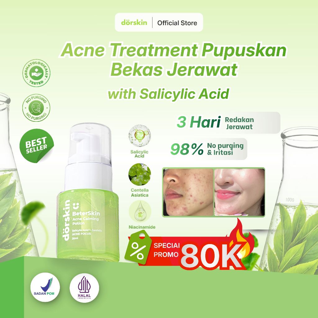 Dorskin BeterSkin Acne Calming Potion - Serum Jerawat Obat Pencegah Pertumbuhan Jerawat Salicylic Ac