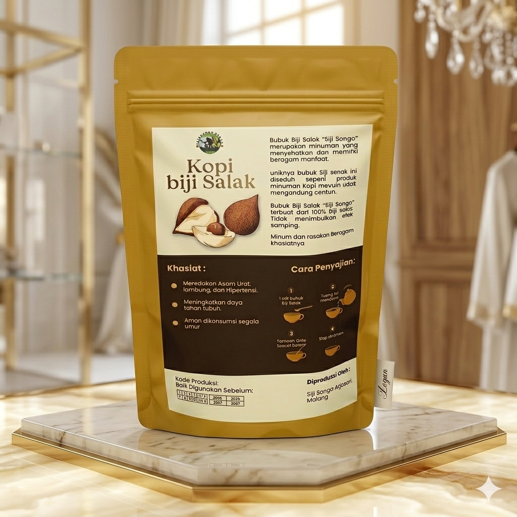 Kopi Bubuk Biji Salak Non Tanpa Kafein Asli Minuman Sehat Herbal Maag Asam Lambung Urat Hipertensi