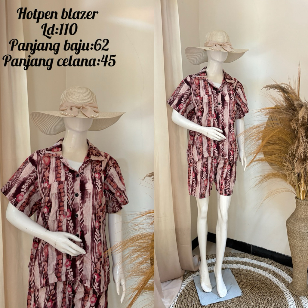 Hotpan Blazer One Set | Setelan Kekinian | One Set Home Wear | One Set Remaja Kekinian | Setelan Wan