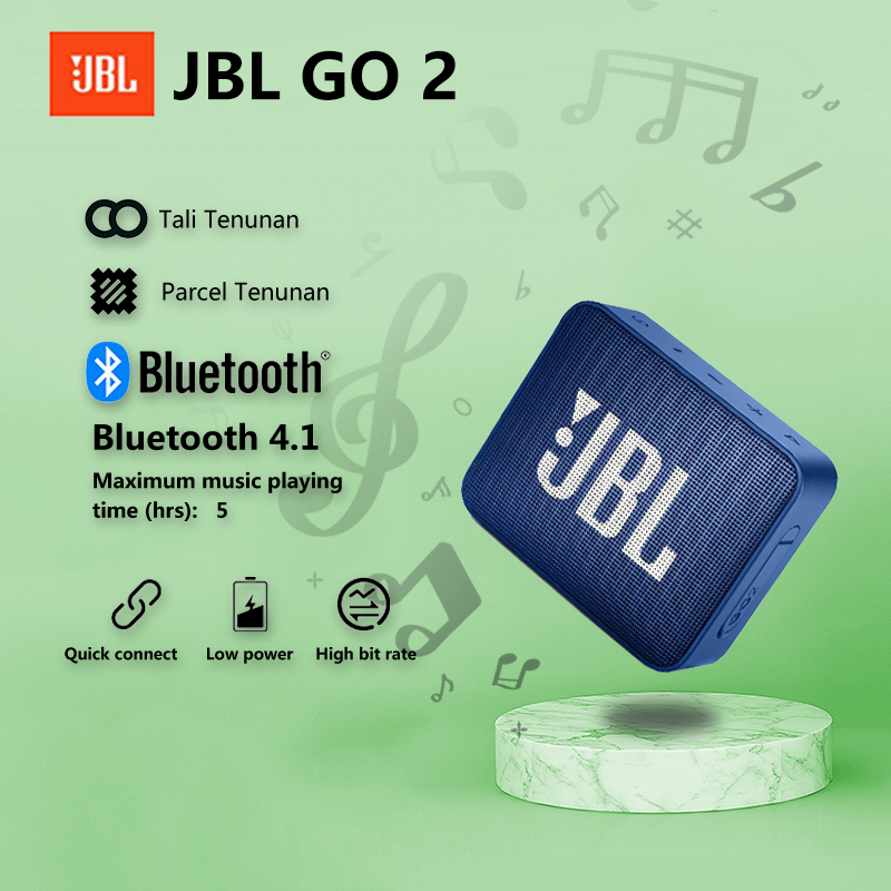 Original 100% JBL Go 2 Portable Speaker Wireless Bluetooth Speaker IPX7 Waterproof And Dustproof Spe