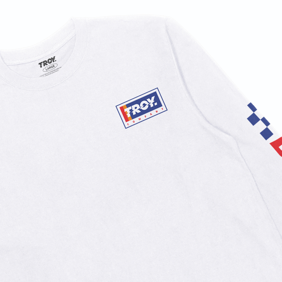 Troy Company Longsleeve Tshirt White Grand Prix - Kaos Lengan Panjang Putih LS 2806