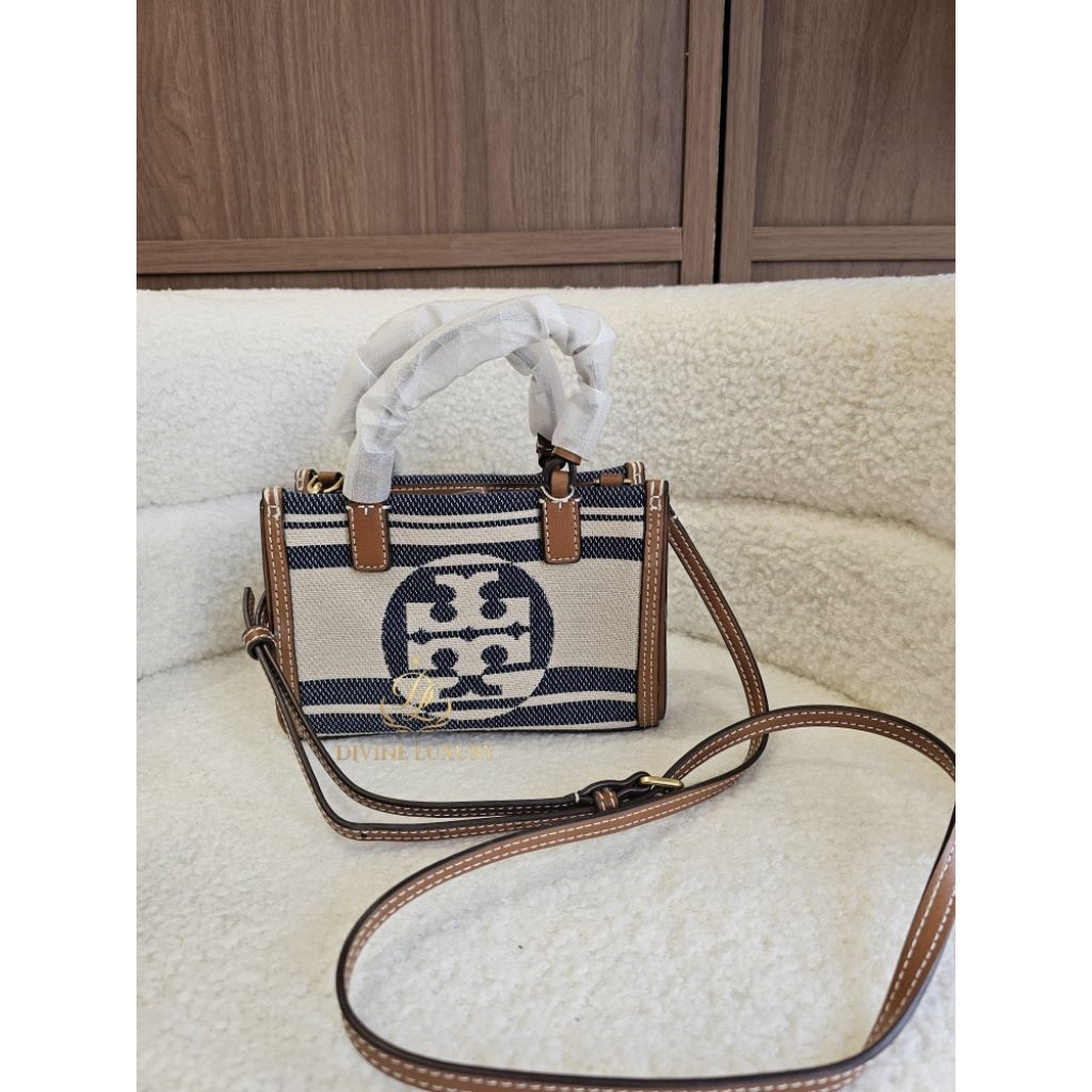Tory Burch Ella Jacquard Stripe Mini Tote Bag