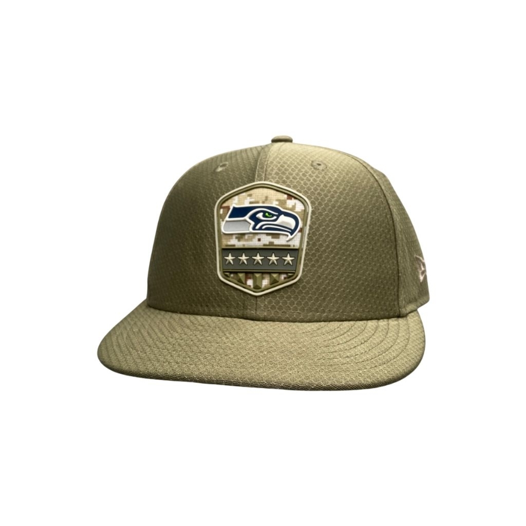 Topi Snapback Era 59Fifty Seatle SeaHawk Olive Green Second Original Murah