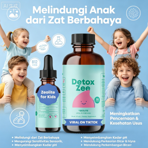 Zeolite for Kids  Detox Zee 30ml | Suplemen Detox Anak  Tahun, pH Seimbang, Mendukung Kesehatan Usus