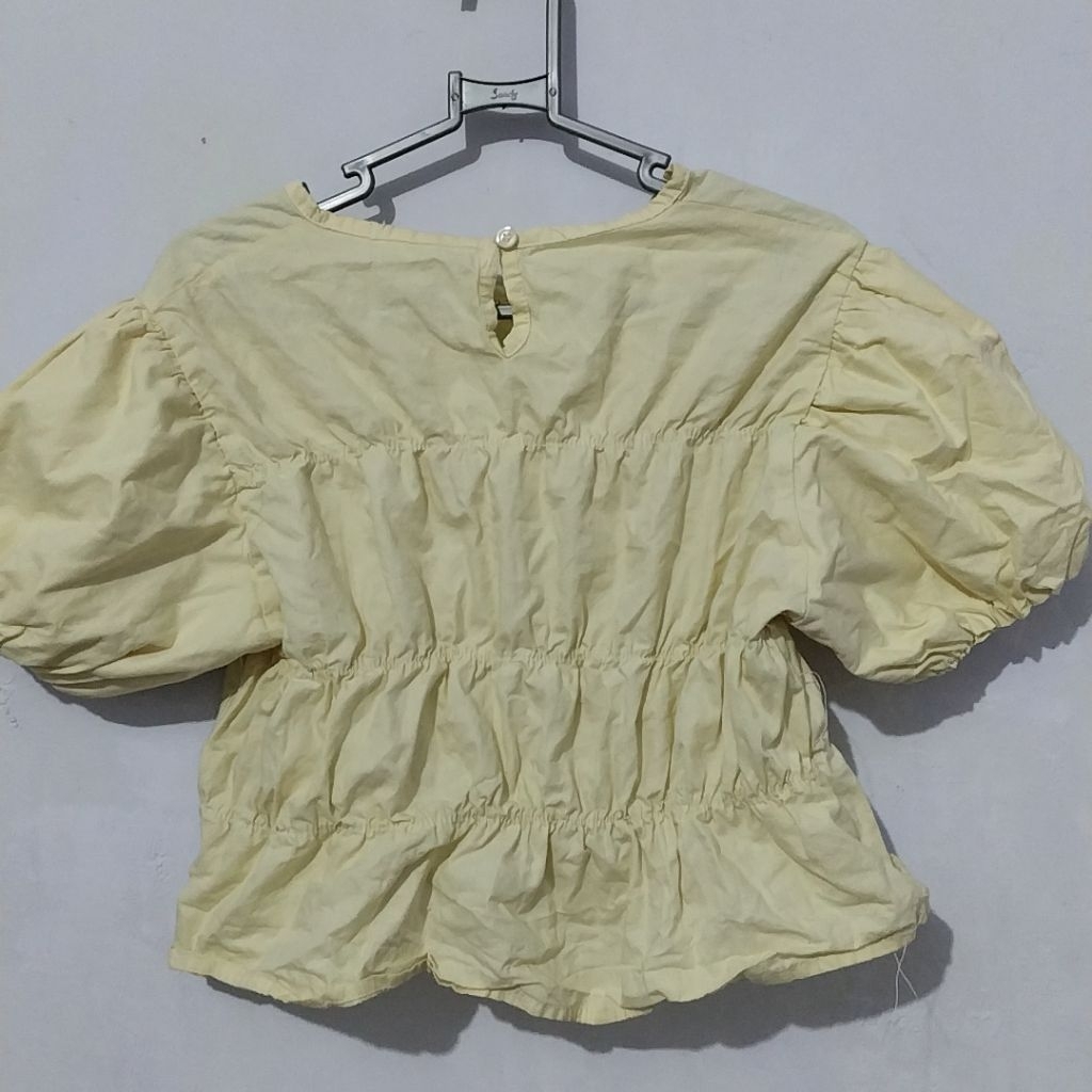 prelove ruffle top butter yellow
