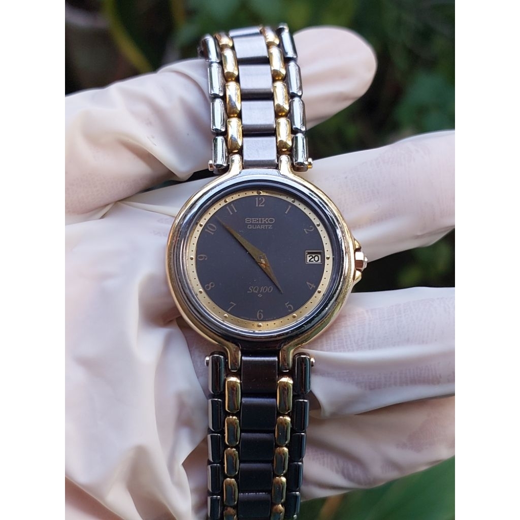 (Harga Net) Jam Tangan Seiko SQ 100 9029-6110 All Original Dress Watch Vintage Rare Mesin Normal Tin