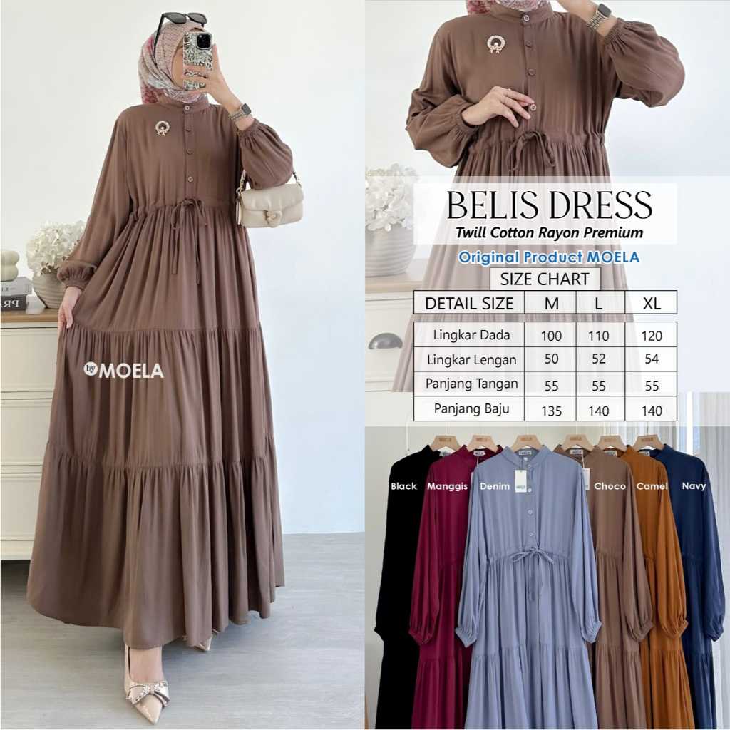 ALWAYS RESTOCK DRESS RAYON TWILL / BELIS LD 100 LD 110 LD 120 BUSUI SUSUN ORI BERLABEL MOELA