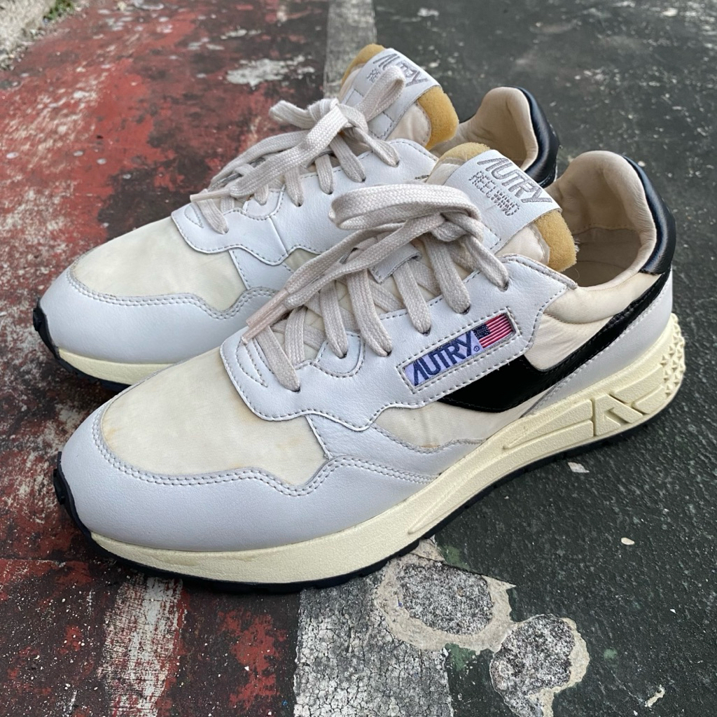 AUTRY reelwind leather white black