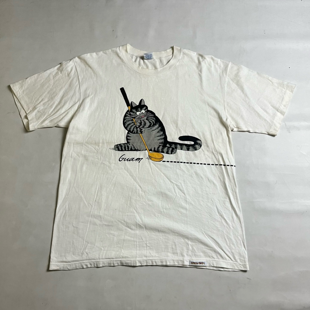 Vintage 90s crazy shirt cat single stich