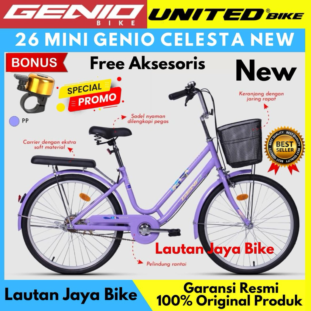 Sepeda Keranjang Mini Anak Dewasa Genio Celesta 20 24 26 Inch