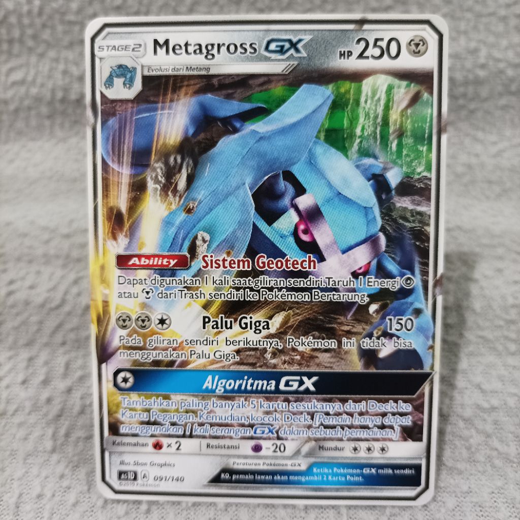 Pokemon indonesia TCG metagross GX 091/140 as1d