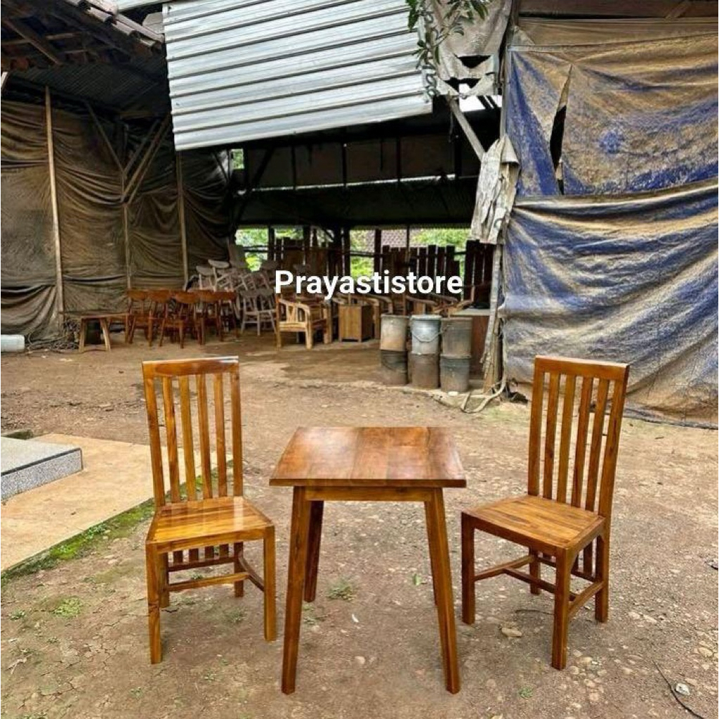 Meja Makan Minimalis 2 Kursi Kayu Jati Meja Makan Cafe 2 Kursi Kayu Jati Asli