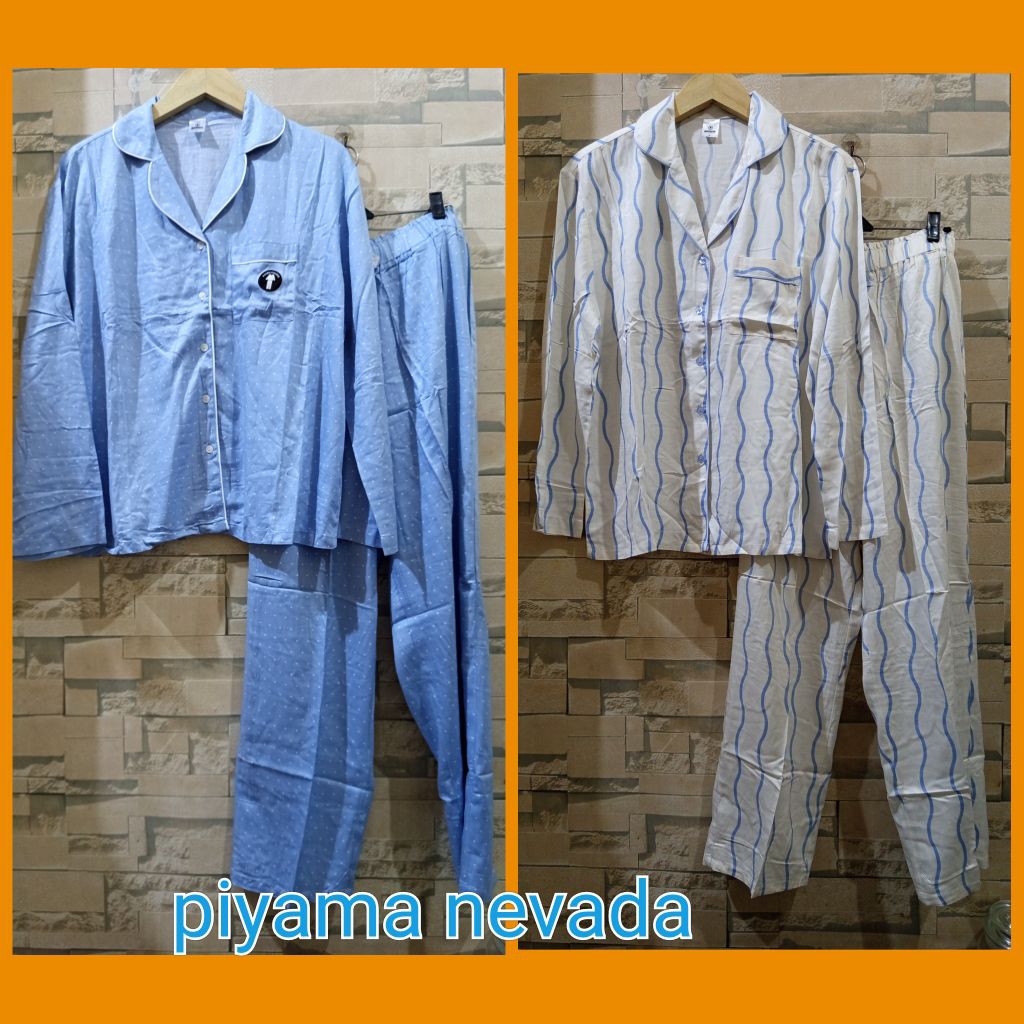 piyama/setelan baju tidur nevada/st yves lengan panjang
