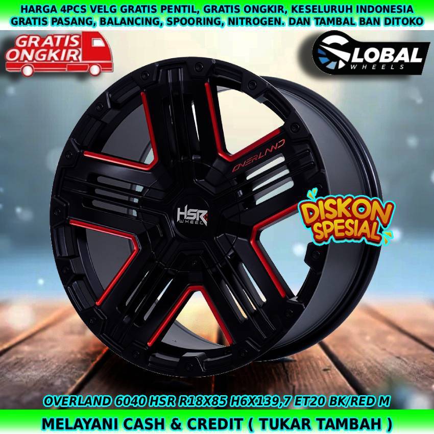 Velg racing hsr R18 cocok untuk mobil Fortuner| Hardtop| Hilux Double| dll velg hsr OVERLAND R18