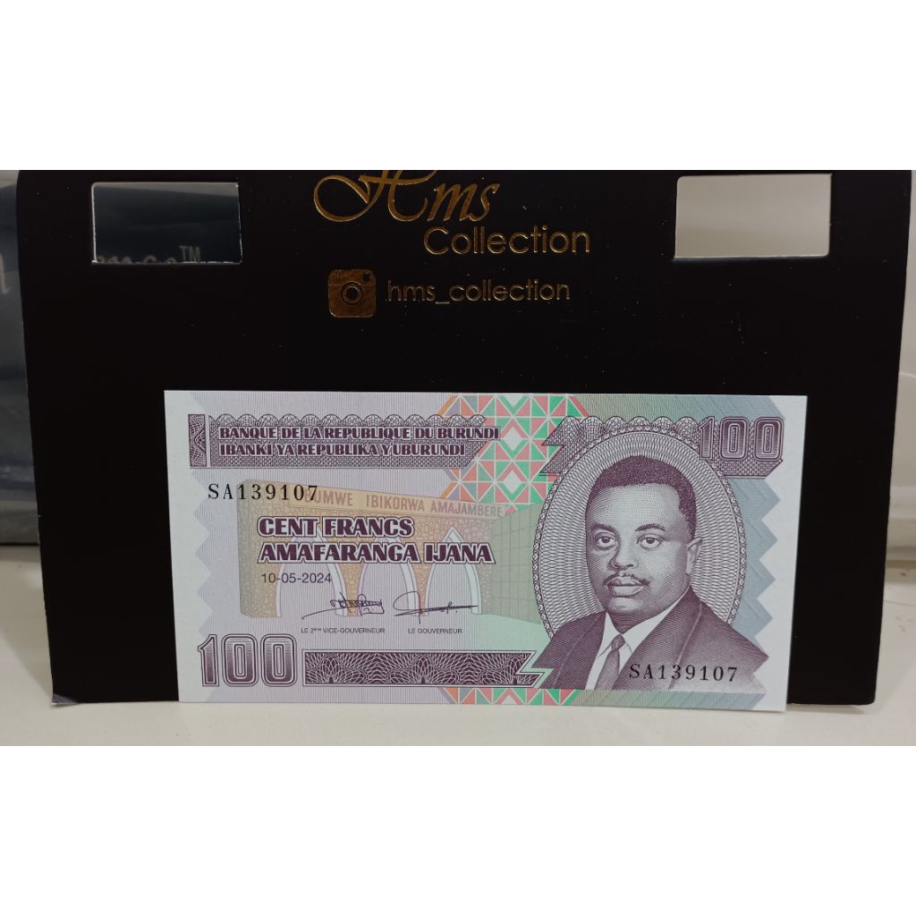 Uang Kuno Burundi 100franc  UNC untuk Numismatik dan Koleksi