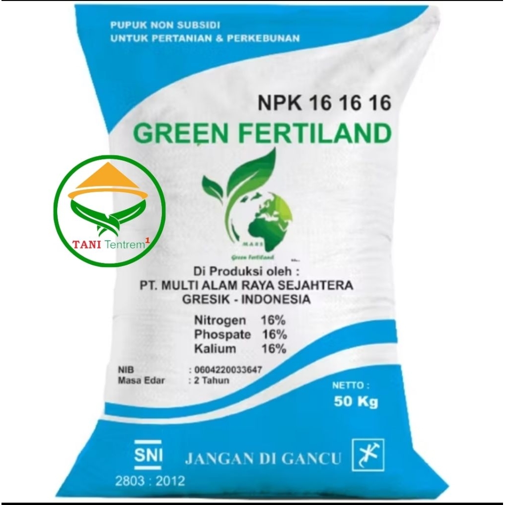 Pupuk Npk mutiara  Green fertiland 1karung isi Berat 50kg Tanaman