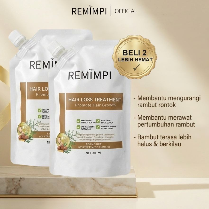 REMIMPI Shampoo Official Store Penumbuh Rambut Original Sampo Shampo Untuk Rambut Rontok Ketombe