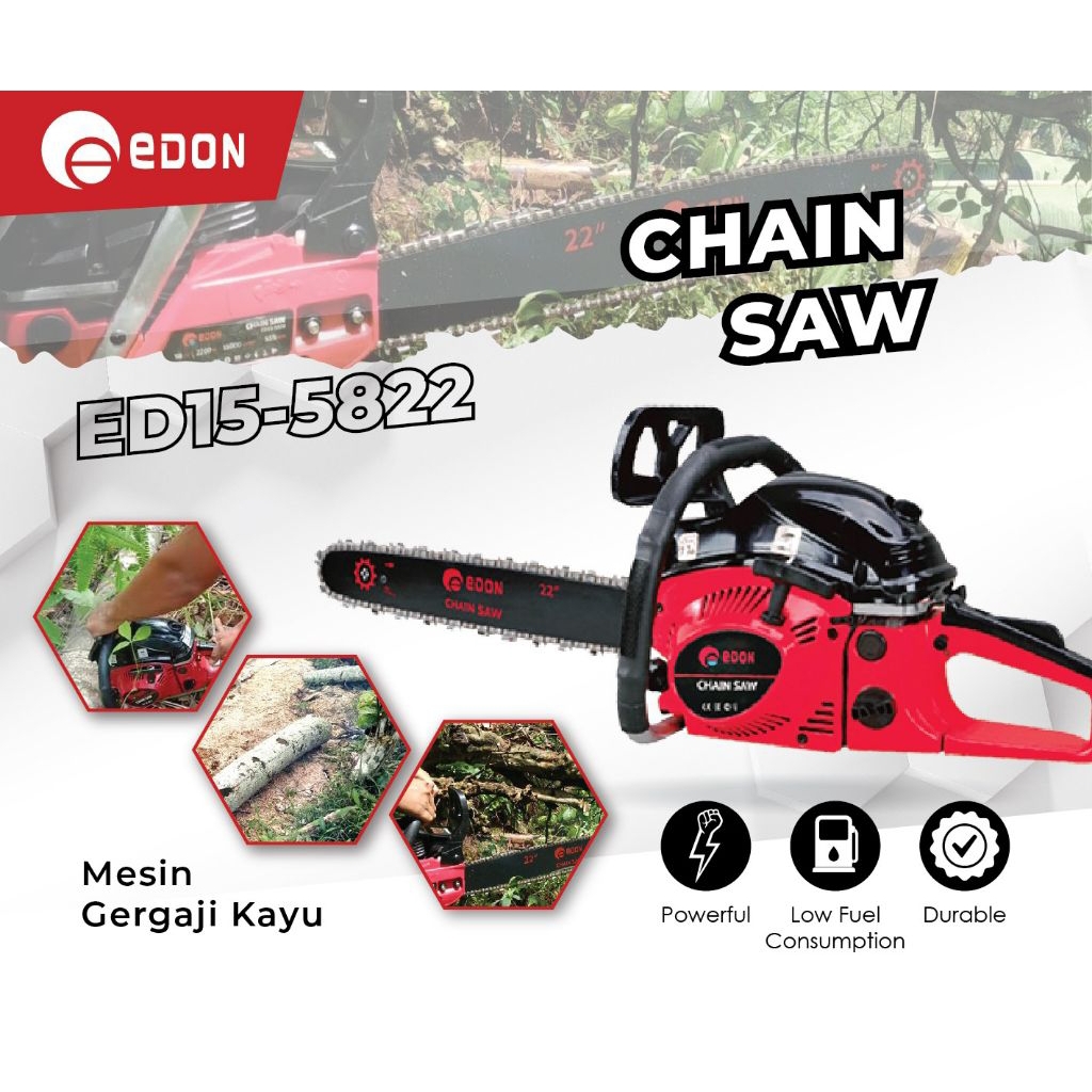 MESIN CHAINSAW EDON 22 INCHI