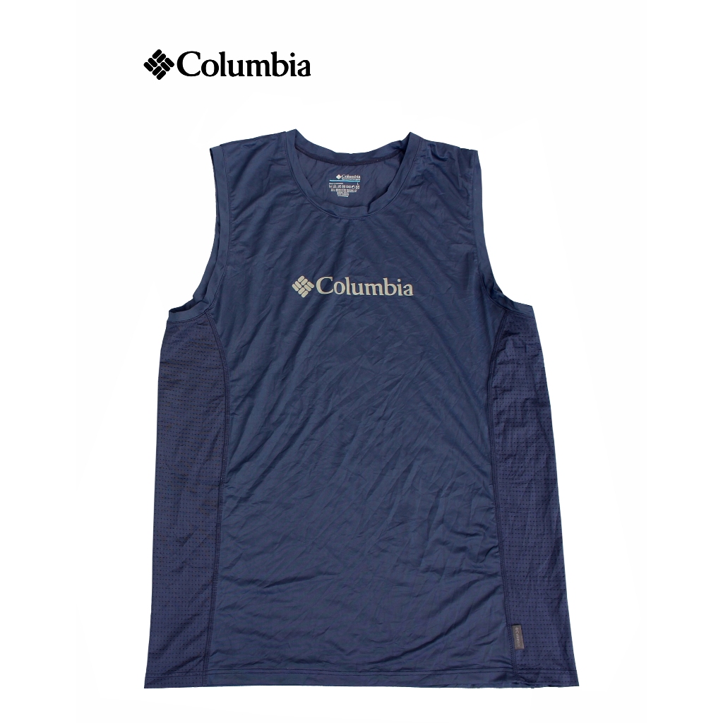 Base Layer Columbia Original Pria | Sleeveless Navy | Kaos Dalam Outdoor Quick Dry