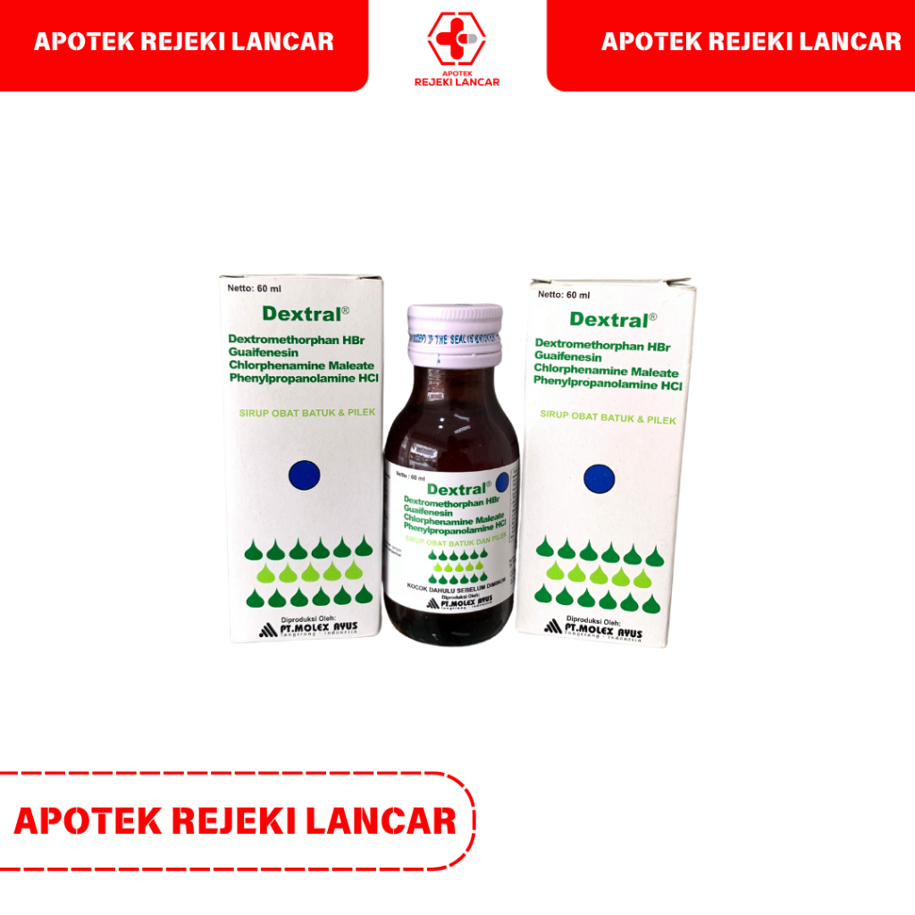 Dextral Sirup 60 ml - Obat Batuk dan Pilek Ampuh - Meredakan Bersin & Hidung Tersumbat