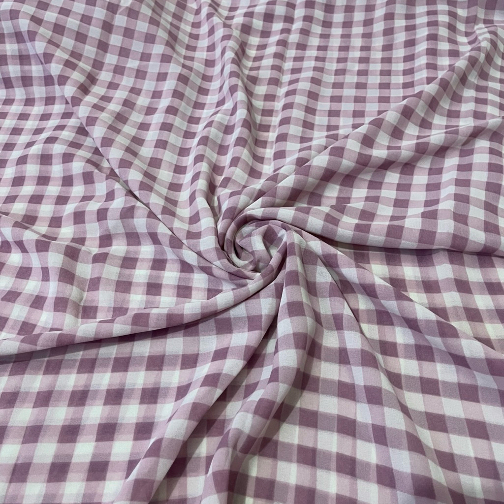 Kain Ceruty Babydoll Motif Kotak - Kain Ceruty Import - Kain Zara Ceruty - Kain Meteran Kv