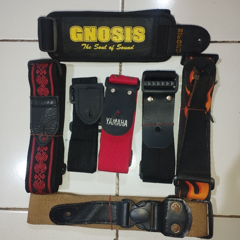 STRAP GITAR ATAU BASS BEKAS - SELEMPANG GITAR 7 Pcs