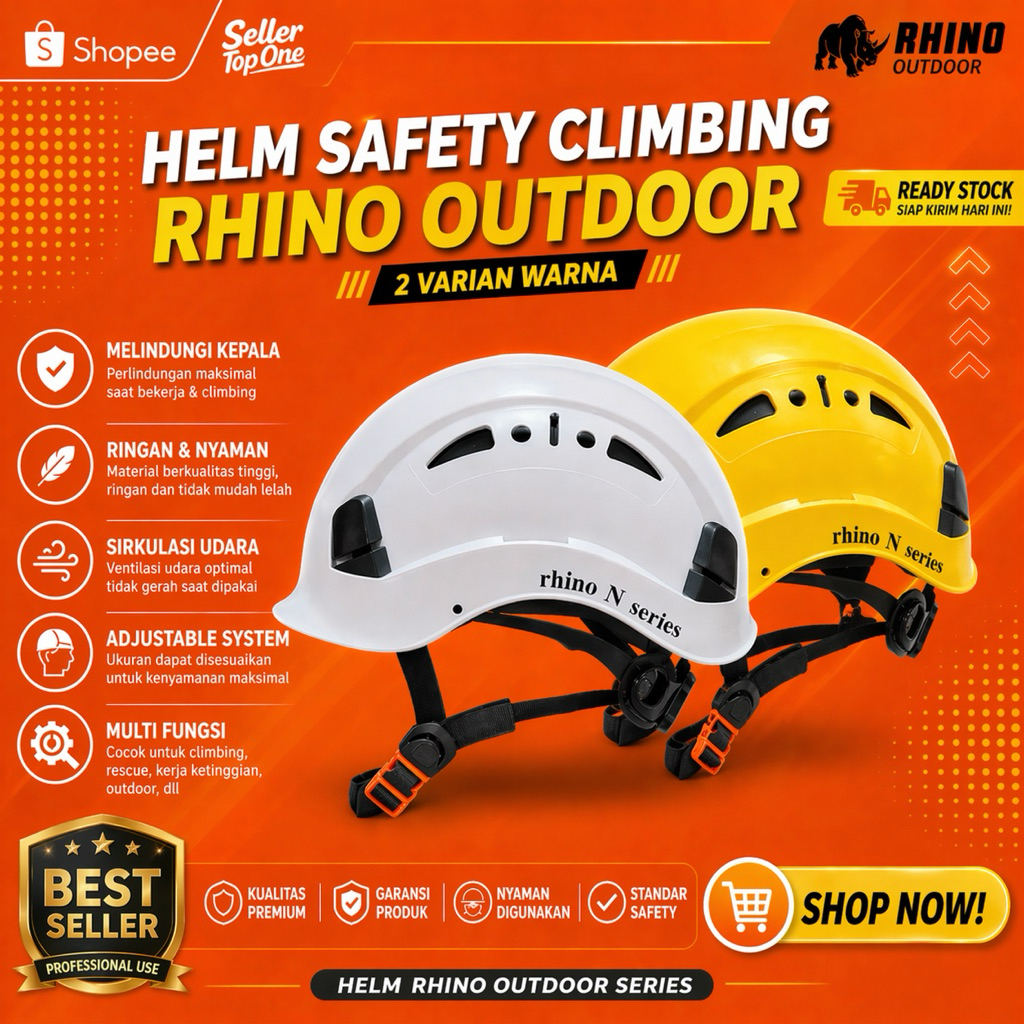 Helm Safety Climbing Rhino Outdoor  / Helm Safety Untuk Ketinggian