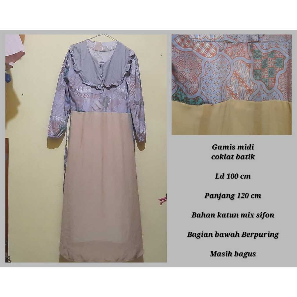 Baju gamis midi wanita prelove pakaian muslim perempuan dewasa murah meriah