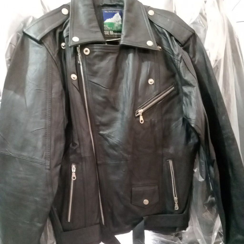 (Chat Sebelum Membeli) T.h.r.i.f.t Jaket Kulit Sintetis Pria Model Changcuters (UK M)