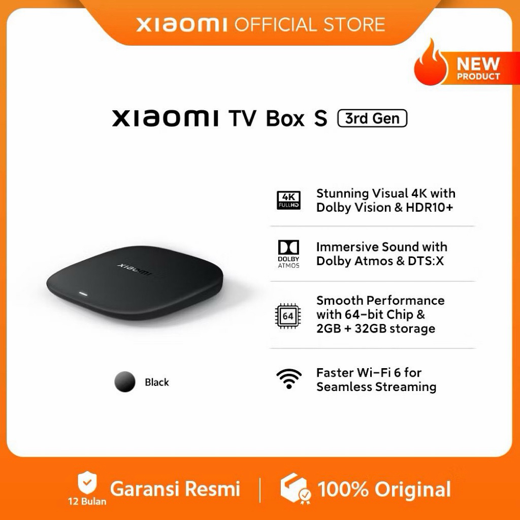 [SECOND] Xiaomi TV Box S 3rd Gen - Streaming 4K Ultra HD, Suara Imersif, Kinerja Cepat