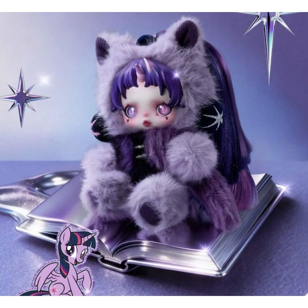 POP MART SKULLPANDA X MY LITTLE PONY TWILIGHT SPARKLE Plush Doll Pendant Blind Box Birthday Gift