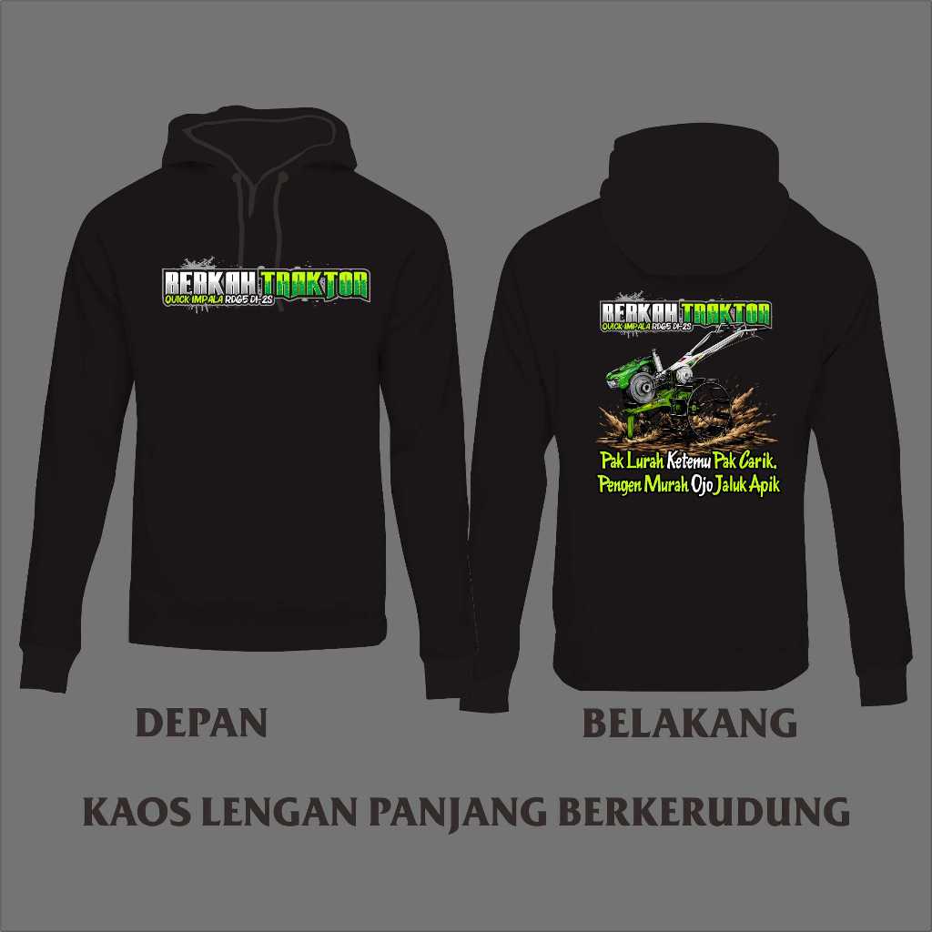 KAOS BASAHAN KERJA BERKAH TRAKTOR IMPALA LENGAN PANJANG BERKUPLUK, BISA COD KAOS TRAKTOR SAWAH