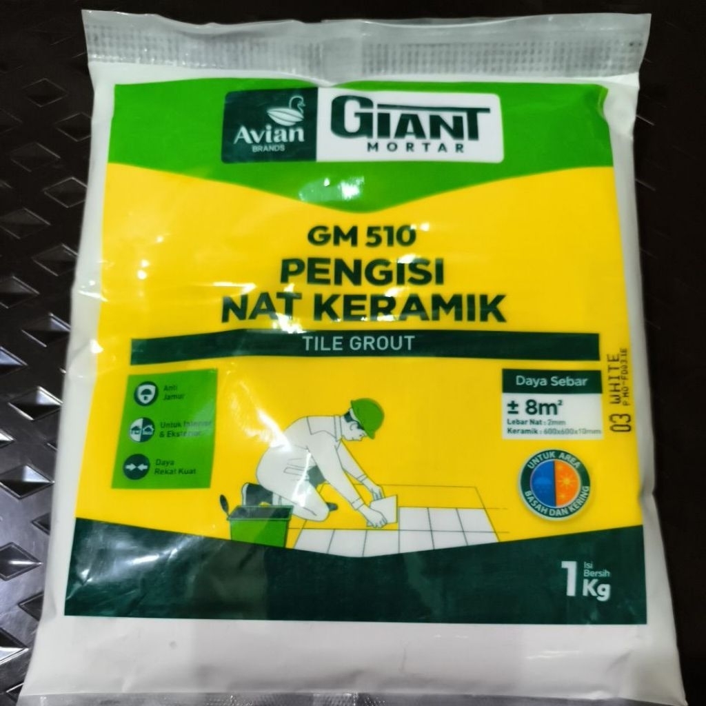Semen Nat Keramik Tile Grout Avian Giant Mortar Putih