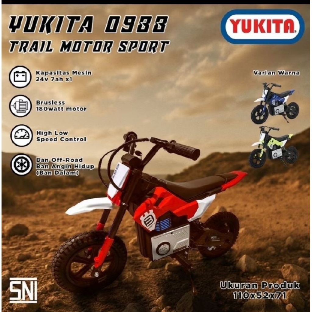MOTOR TRAIL AKI ANAK YUKITA 0988 24volt