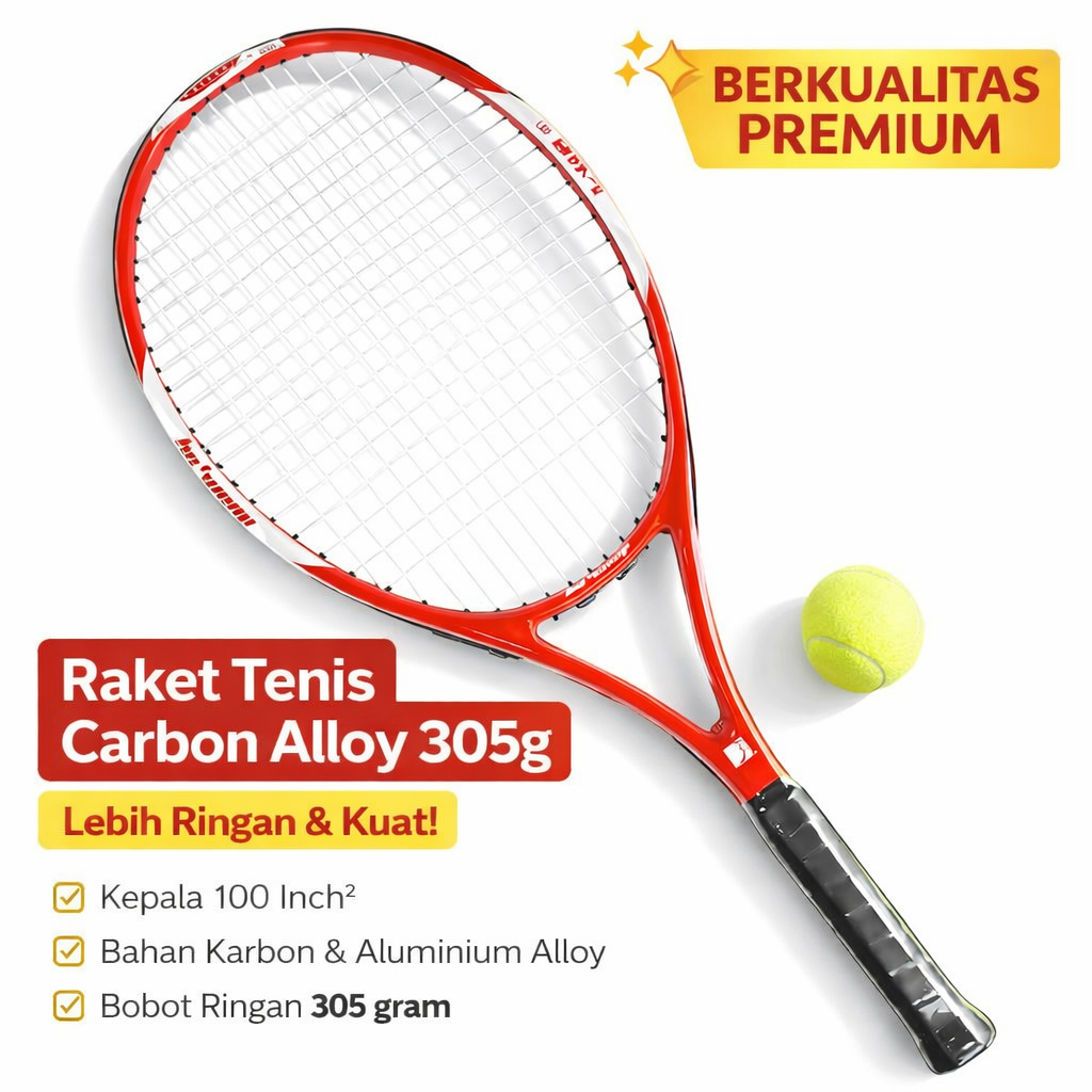 SMOTE+ Raket Tenis Carbon Alloy Merah 305g | B280-RD