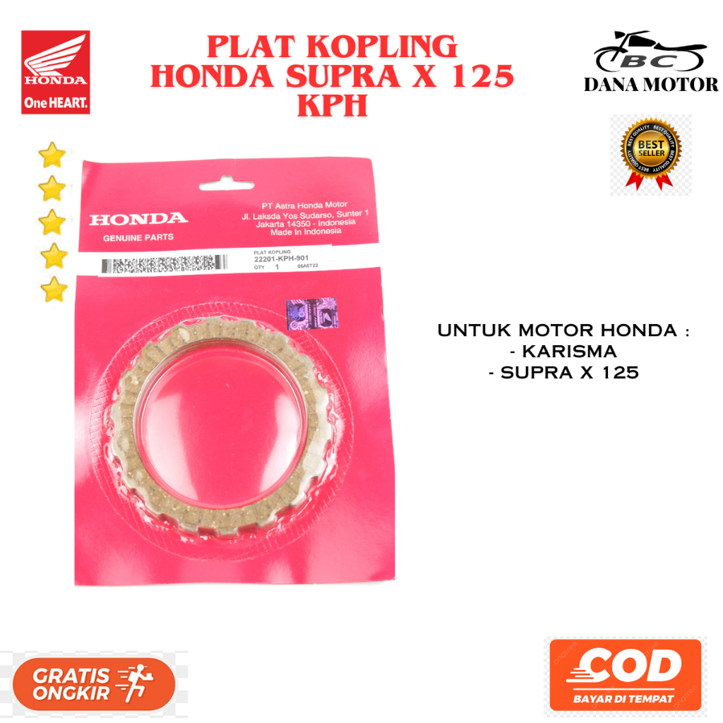 Plat Kopling Supra x 125 Ori / Plat Kampas Kopling Honda Karisma Original Premium - 22201-KPH-901
