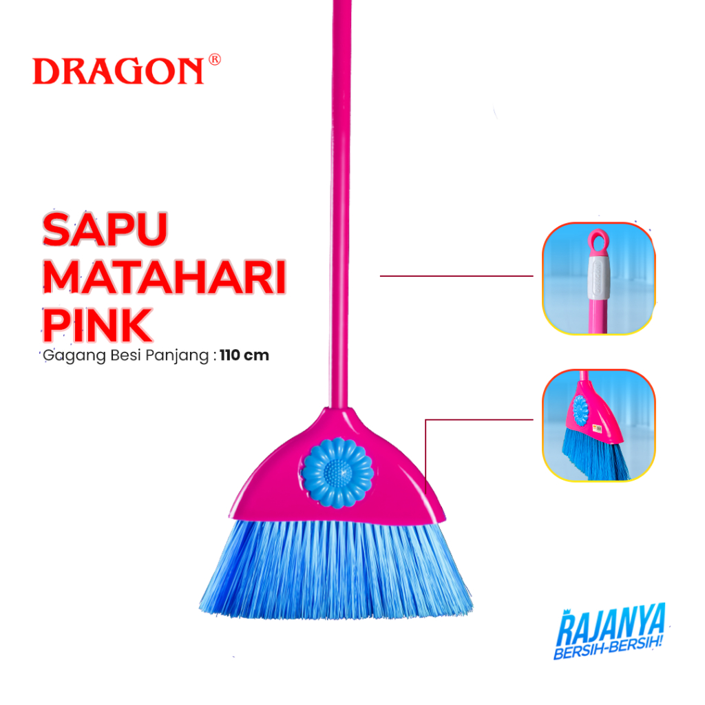 DRAGON Sapu Lantai Matahari Pink Nylon