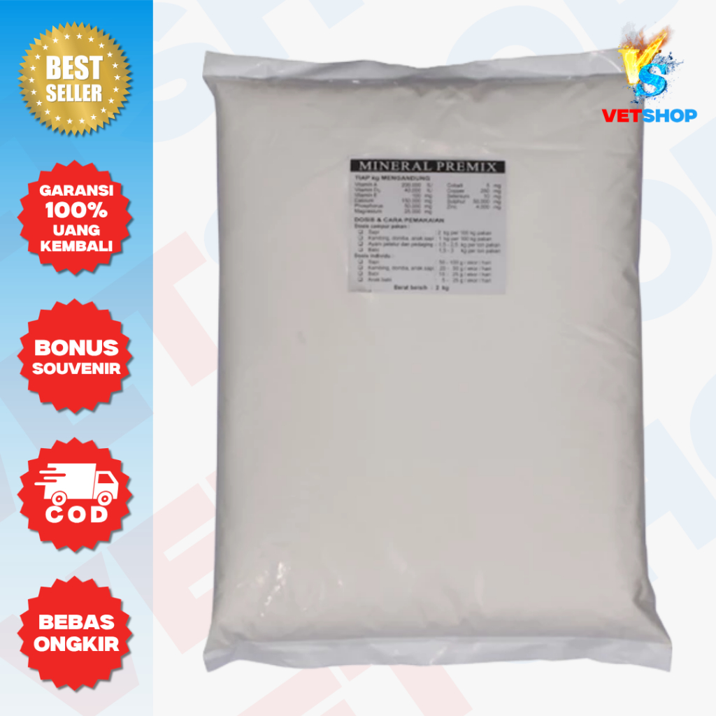 MINERAL PREMIX TMC 2kg - Suplemen Mineral Sapi Kambing Domba - VETSHOP